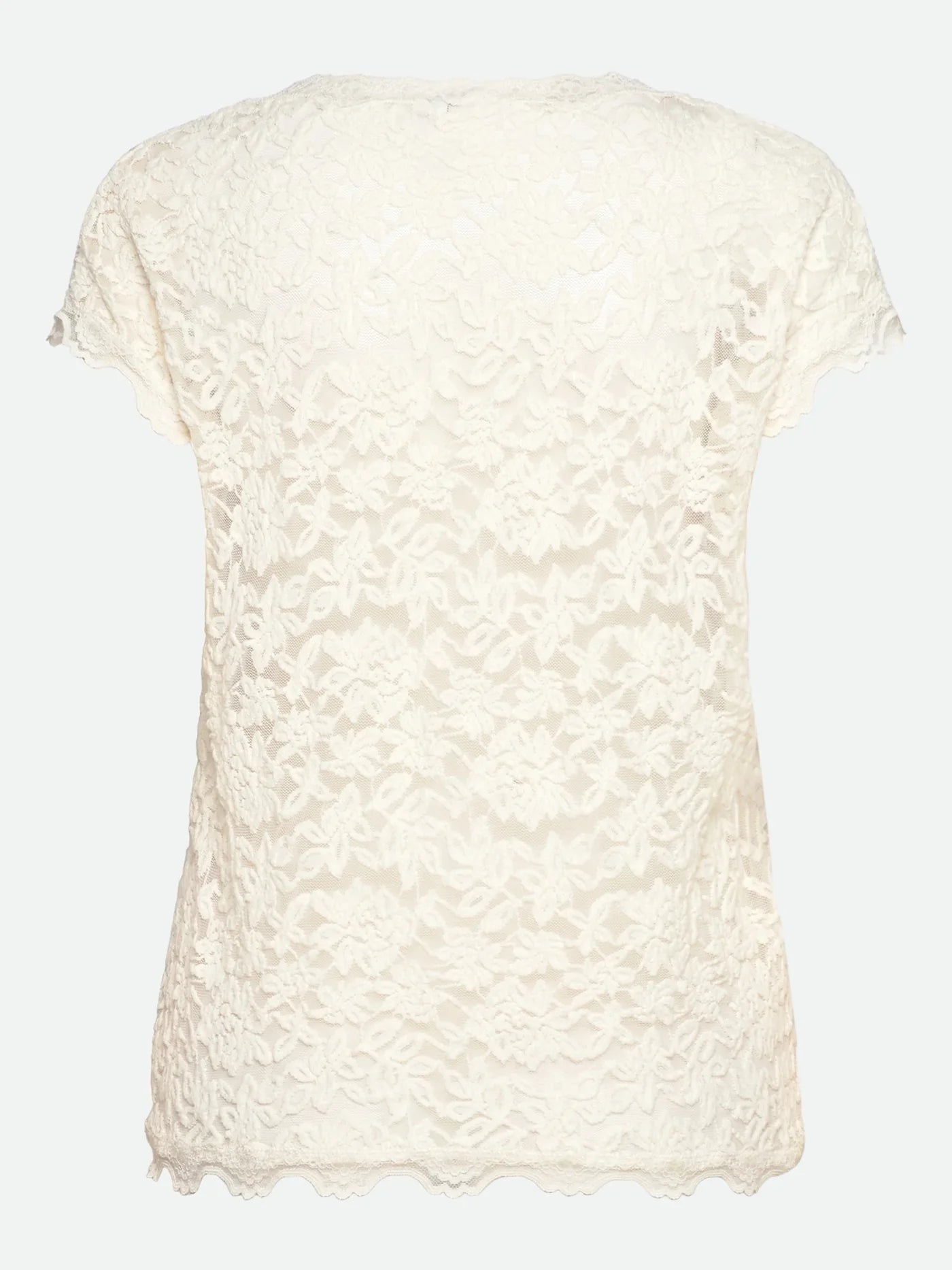 Rosemunde | Delicia Capsleeve Regular v-neck Top | Ivory