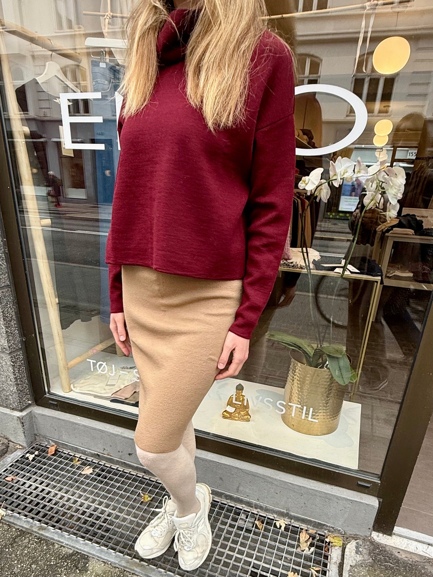 SibinLinnebjerg strikbluse | Brazil | Burgundy