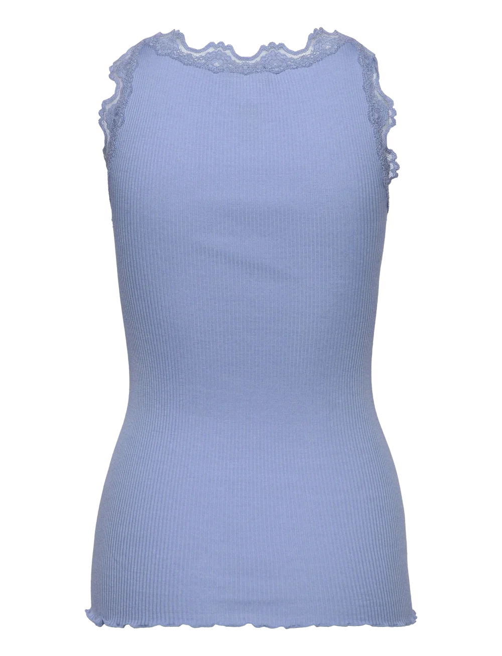 Rosemunde Top | RWBabette Silk SL U-neck Long Lace Top | Blue Heaven