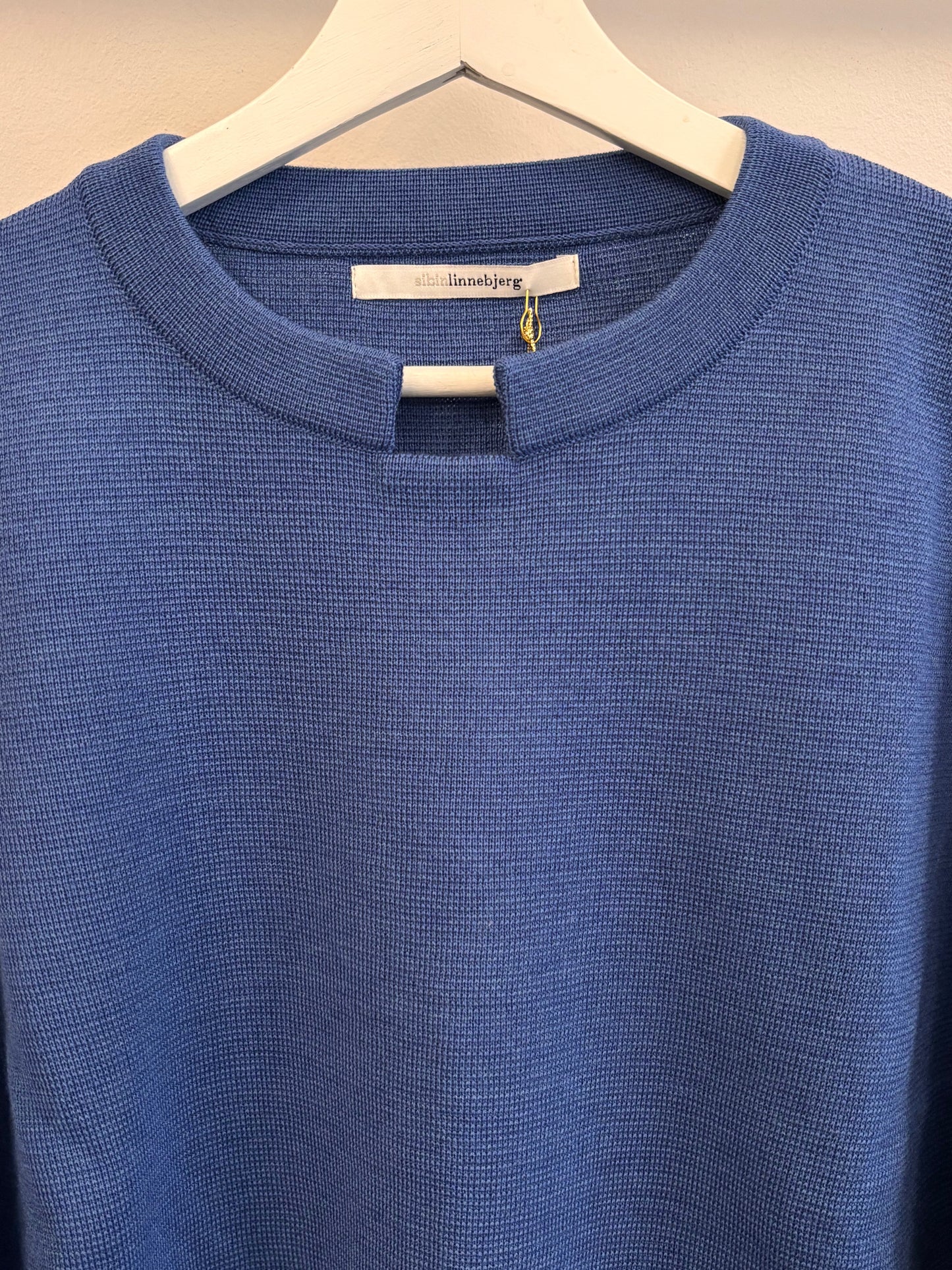 SibinLinnebjerg strikbluse | Lina | Clear Blue