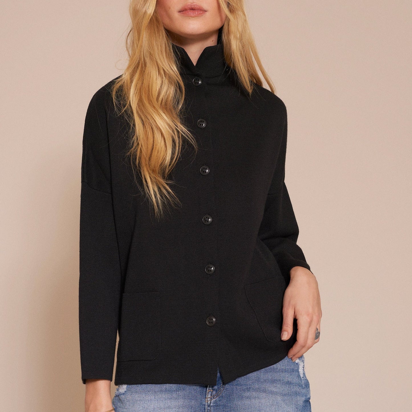 SibinLinnebjerg Cardigan | Spring | Merino Wool Mix | Navy