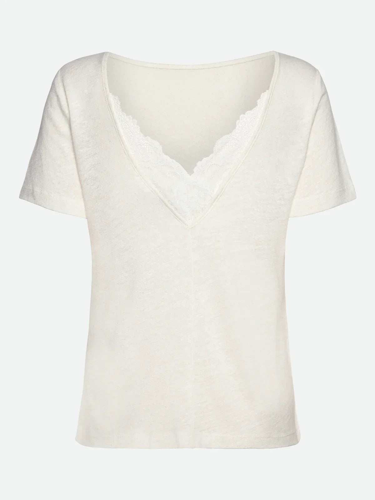 Rosemunde | RWAmina SS Lace T-shirt | Ivory