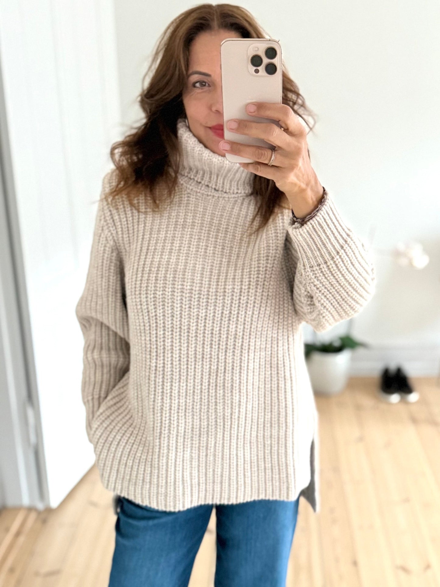 SibinLinnebjerg Sweater | Penelope | Alpaca Mix | Light Melange Sand