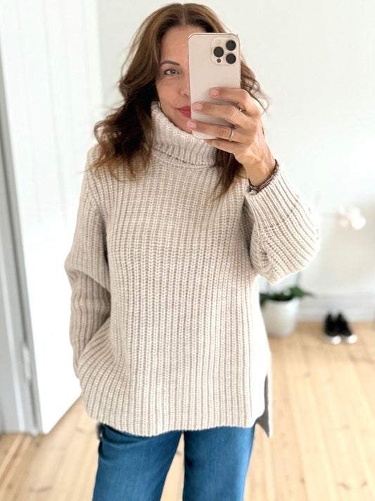 SibinLinnebjerg Sweater | Penelope | Alpaca Mix | Light Melange Sand