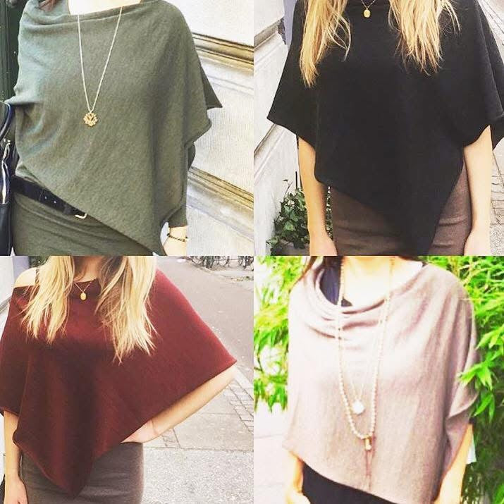 SibinLinnebjerg Poncho | Paris  | 100% Fine Merino Wool | Bourgogne