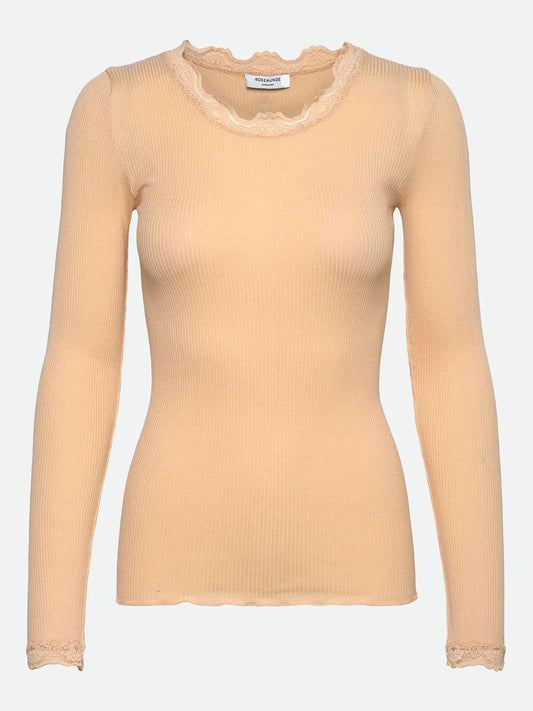 Rosemunde Trøje | RWBabette LS Lace T-shirt | Peach Fuzz