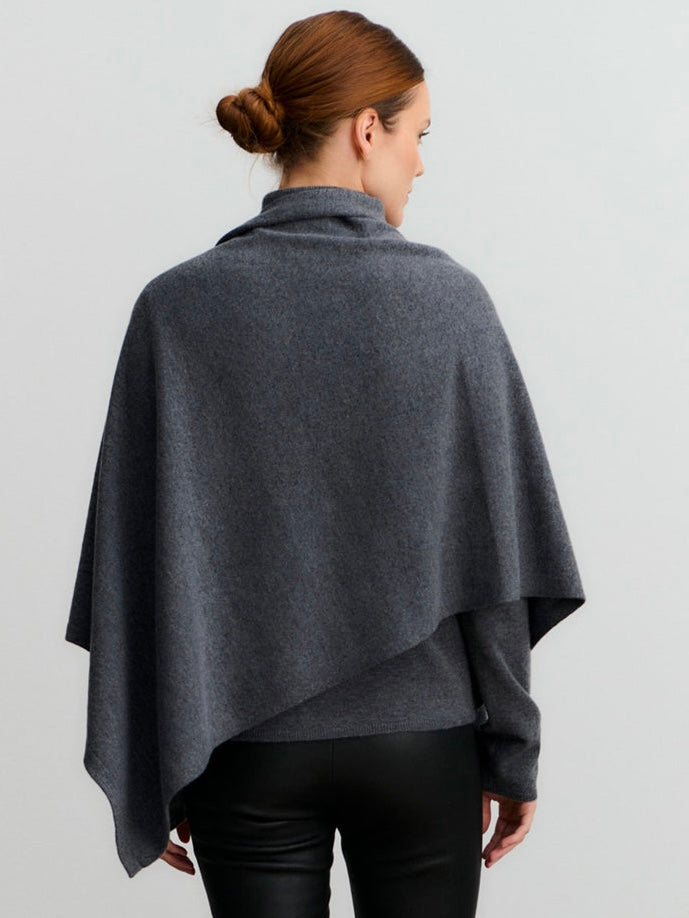 Rosemunde Cashmere Poncho RWLaica | Wool & Cashmere | Grey Melange