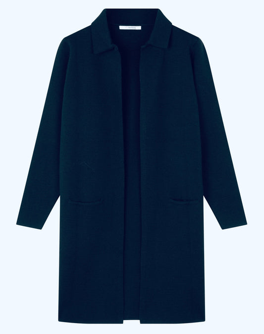 SibinLinnebjerg Cardigan | Ivy | Merino Wool Mix | Navy