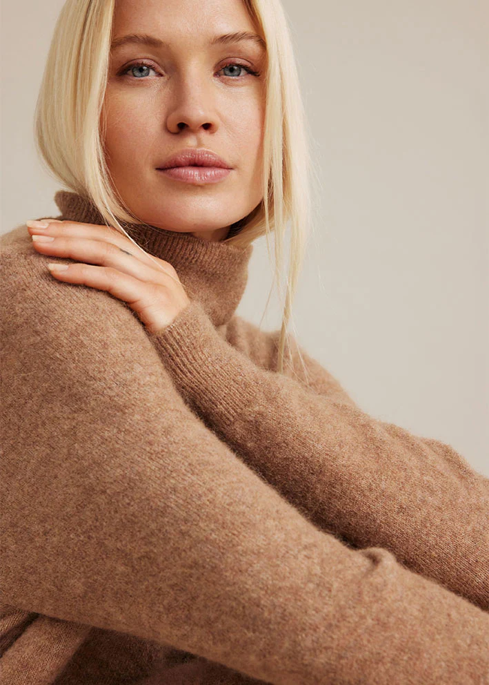 Sibin Linnebjerg Madena Strik Kjole - Camel