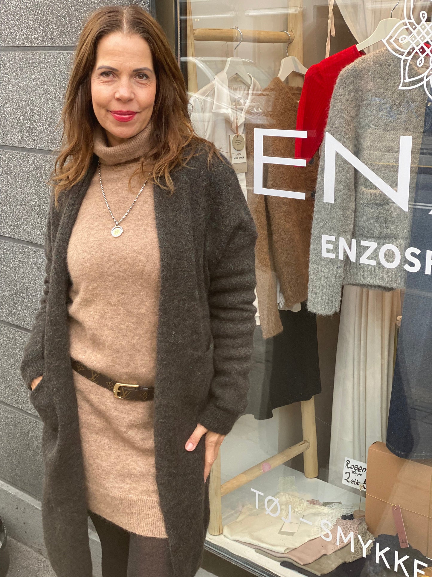 Sibin Linnebjerg Madena Strik Kjole - Camel