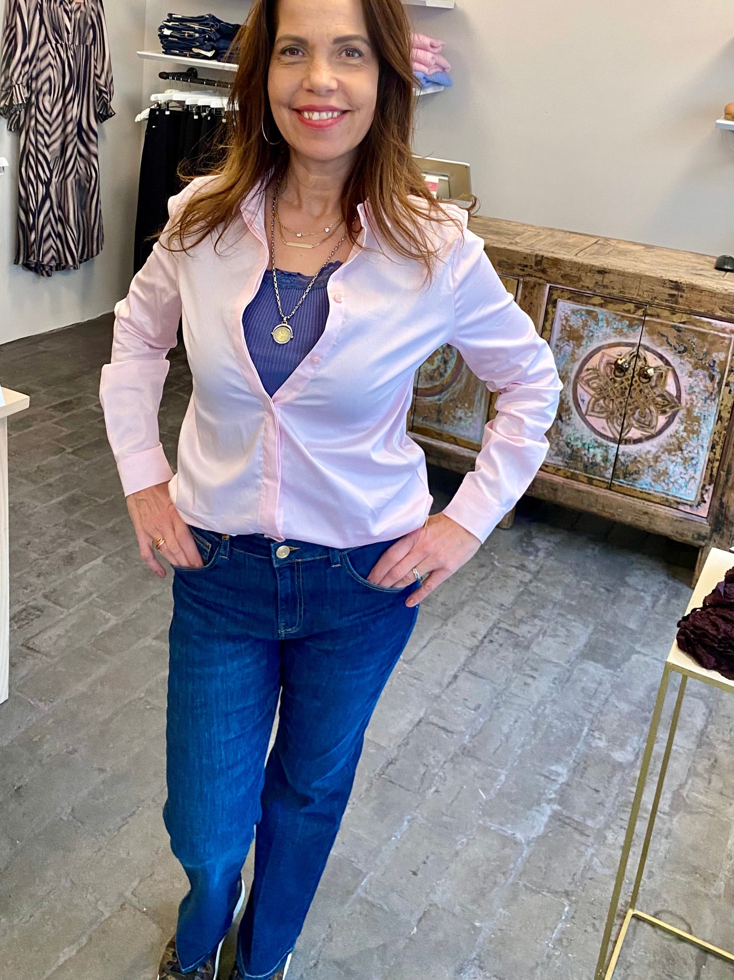 Coster Skjorte | Fitted Classic Shirt | Powder Rose