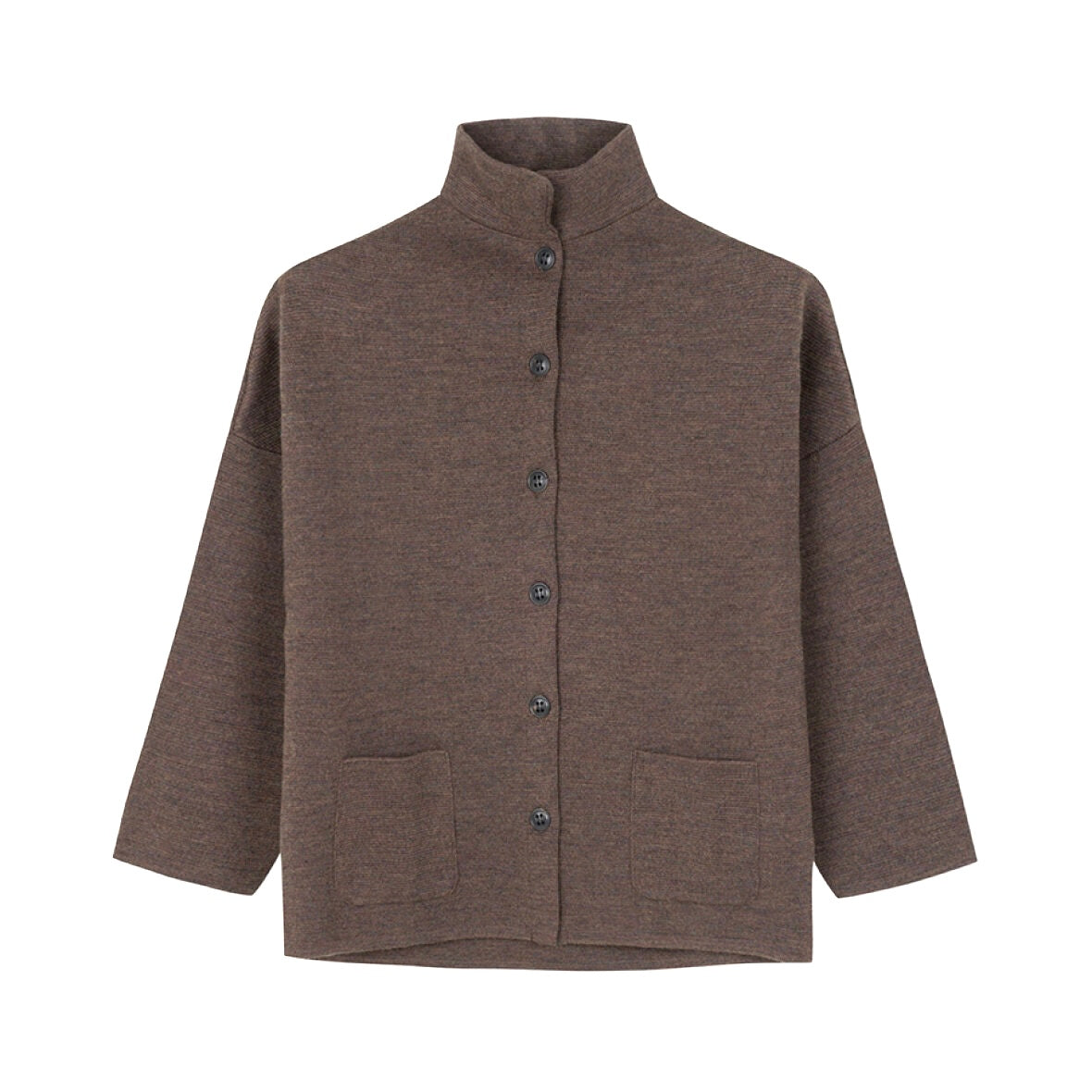 SibinLinnebjerg Cardigan | Spring | Merino Wool Mix | Coffee