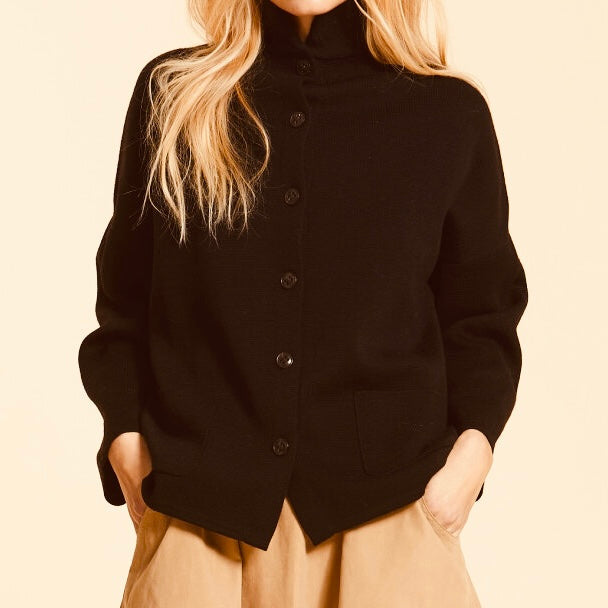 SibinLinnebjerg Cardigan | Spring | Merino Wool Mix | Coffee