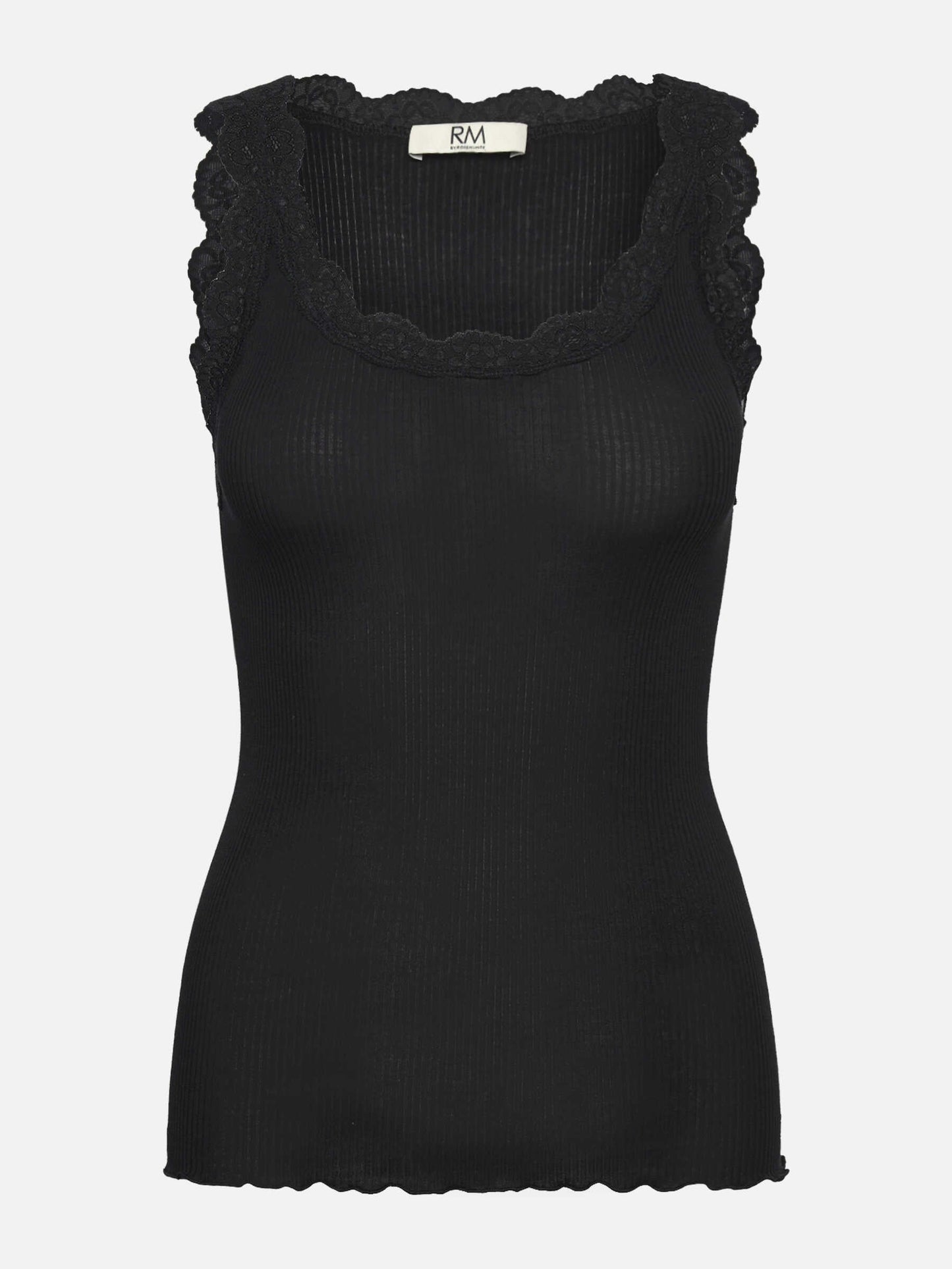 Rosemunde Top | RMWBalta Modal Lace U-neck Top | Black