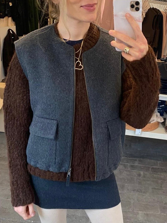 Mos Mosh Vest | MMElise Loisa Wool Vest | Phantom