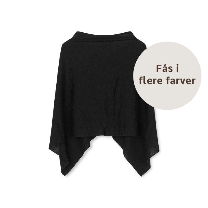 SibinLinnebjerg Poncho | Paris | 100% Fine Merino Wool | Black